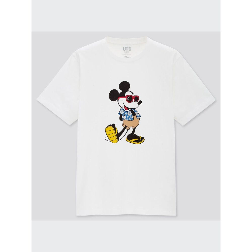 Uniqlo Disney Magic For All Icons Hawaii Mickey Mouse White T Shirt M